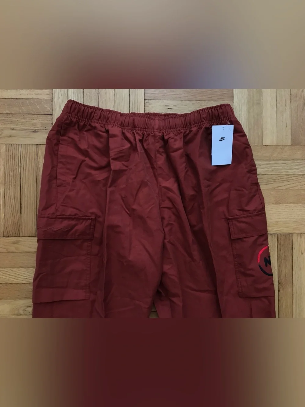 Size XL Mens Nike Sportswear N7 Open-Hem Woven Cargo Pants Red Brown II5752-641
